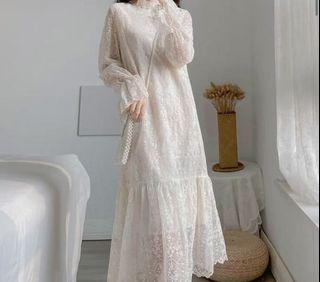 Zalia Blue Pink Long Sleeves Modern Full Solid Lace Top Pants Set Women S Fashion Clothes Dresses On Carousell