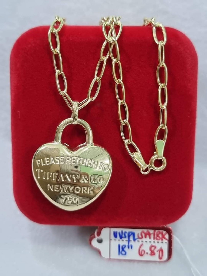 Authentic! Tiffany & Co Peretti 18k Yellow Gold Large Apple Pendant Necklace  | Fortrove