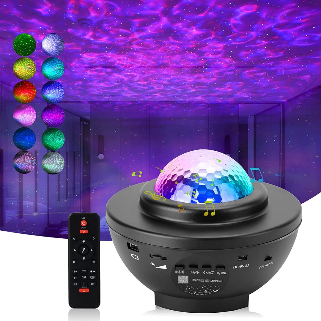 3619) Star Projector, POCOCO Galaxy Projector, Starry Night Light Ambiance  with Bluetooth Music Speaker, Ocean Wave Projector for Kids Bedroom, Party,  Game Room, Furniture & Home Living, Home Decor, Other Home Decor