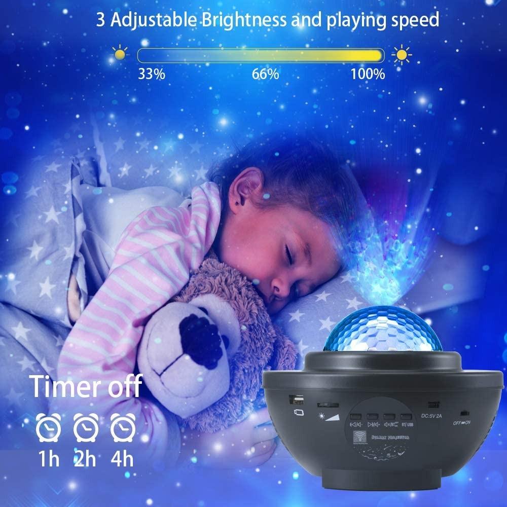 Galaxy Projector, Skylight Ocean Wave Galaxy Light For Adults Kids Bedroom, Star  Projector Night Light With White Noise, Timer, Bluetooth Speaker, Coo