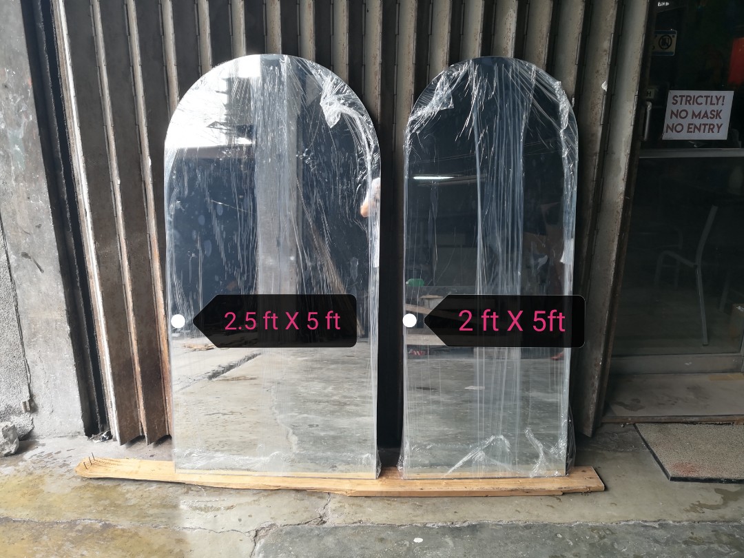 6MM THICK COPPER FREE LEAD FREE ARC MIRROR, Furniture & Home Living