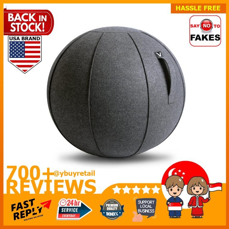 FREE COURIER PRICE BEAT Vivora Luno Sitting Ball Chair for Office Dorm and Home Lightweight Self Standing Ergonomic Posture Activating Exercise Ball Solution with Handle Cover Classroom Yoga Furniture