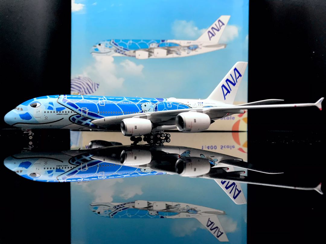 全新Phoenix 1:400 ANA A380 Flying Honu 全日空藍海龜, 飛機模型 