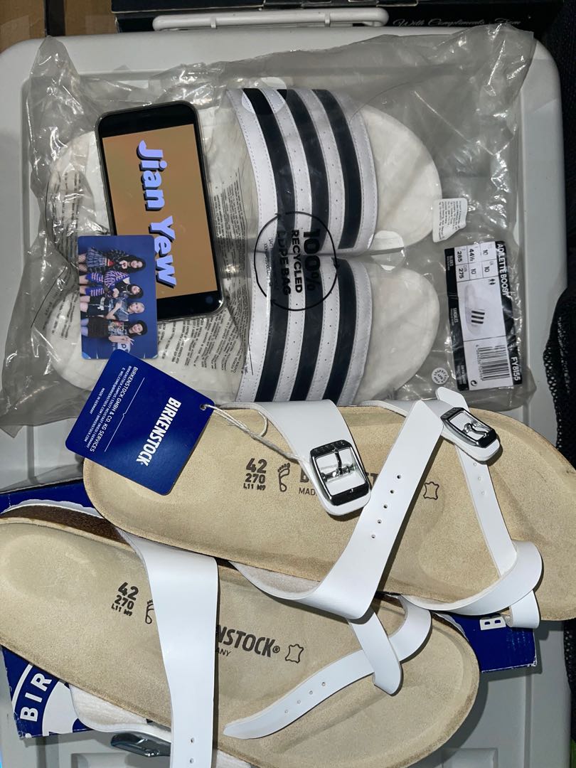 9.9OFF Adidas Adelitte Boost Birkenstock white sandals Men s