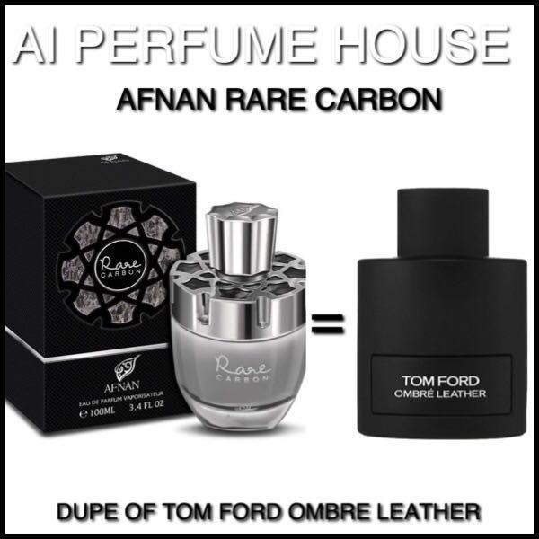 Afnan Rare Carbon 100ml EDP [Dupe Of Tom Ford Ombre Leather], Beauty &  Personal Care, Fragrance & Deodorants on Carousell