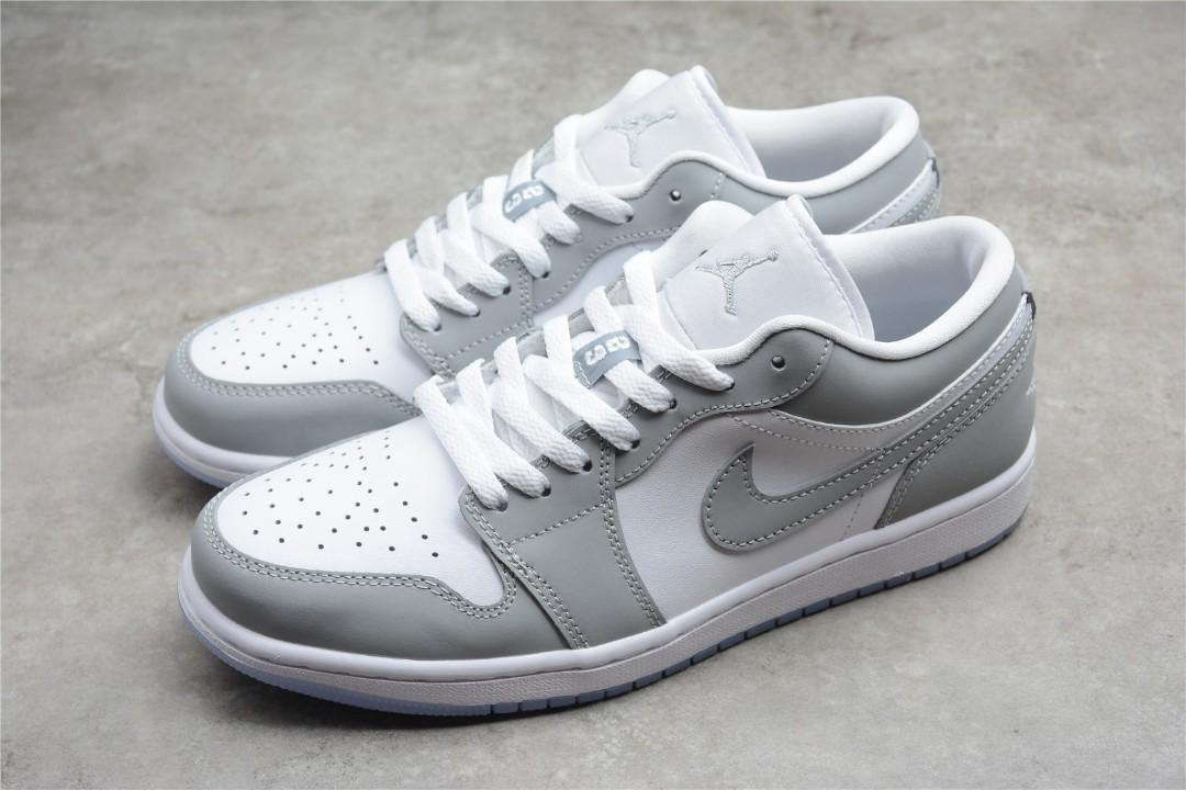 giày nike wmns air jordan 1 low white wolf grey