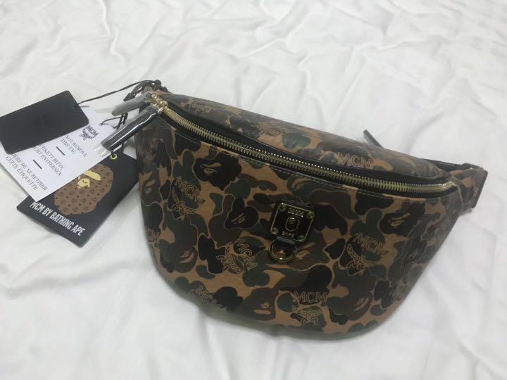 McM Bape belt bag, Men's Fashion, Bags, Belt bags, Clutches and