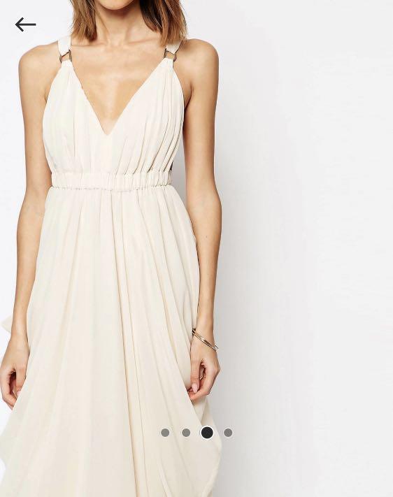 Vila Plunge Front Grecian Maxi Dress
