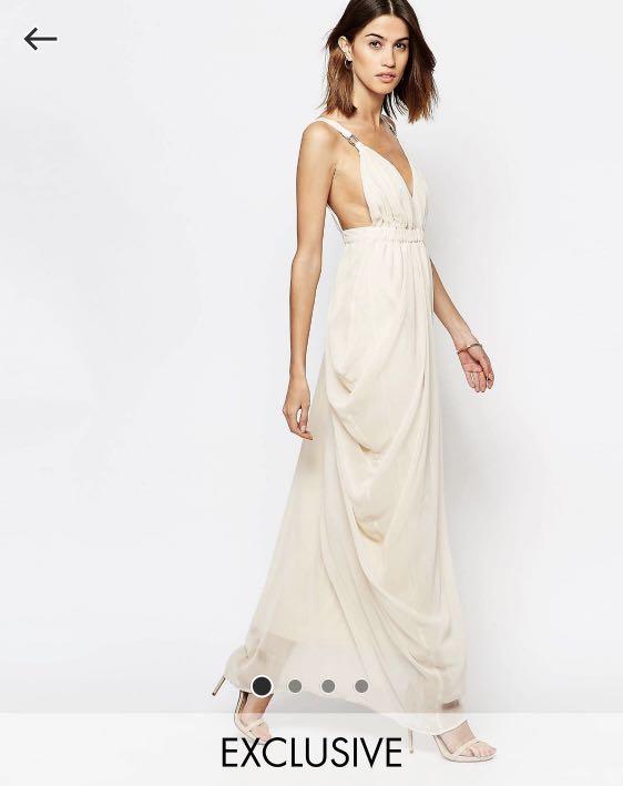 Vila Plunge Front Grecian Maxi Dress Women s Fashion Dresses