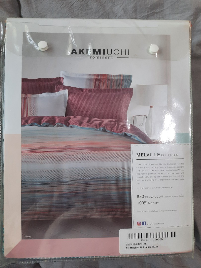 Brand New AkemiUchi 880 Thread Count King Quilt Cover Set, Furniture