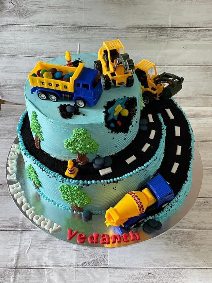 How to make JCB Icing Cake? A butter icing cake designed for a son who  loves to ride JCB. - YouTube