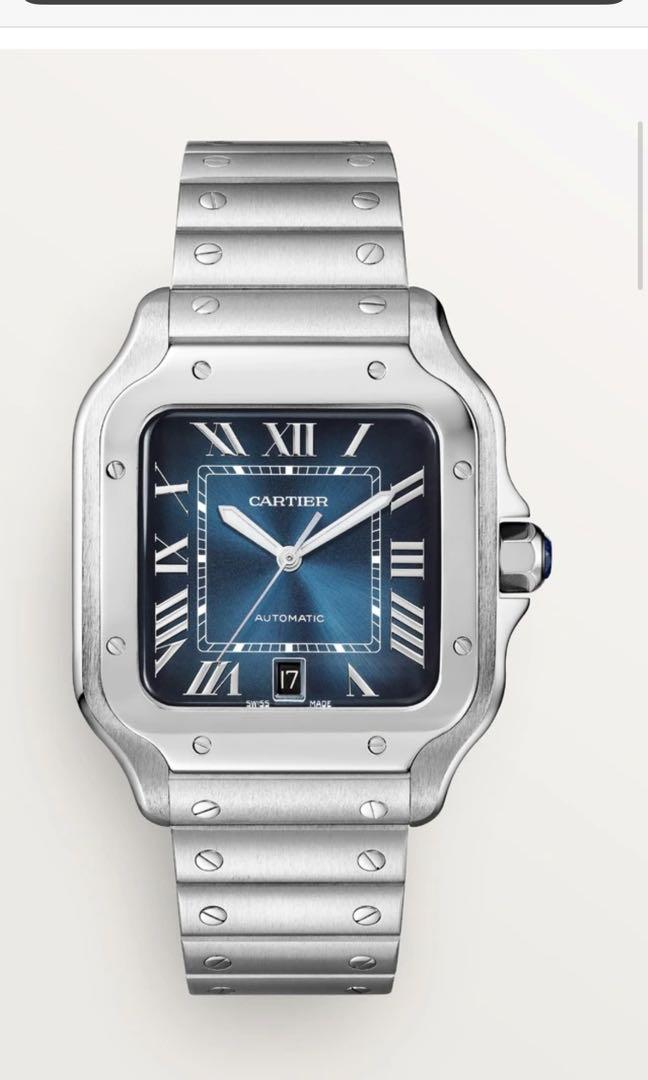 Cartier Santos Blue Large Size WSSA0013 Luxury Watches on Carousell