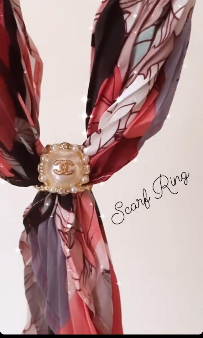 Chanel Scarf Ring 絲巾扣, 女裝, 手錶及配件, 絲巾- Carousell