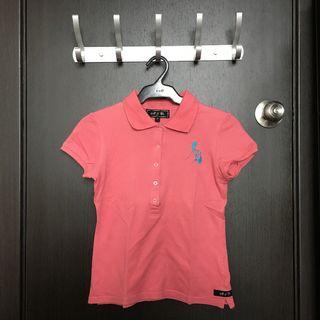 M&Co. Orange Pink Embroidered Blue Philippine Map Polo Shirt [Milk coral local Pilipinas graphic]