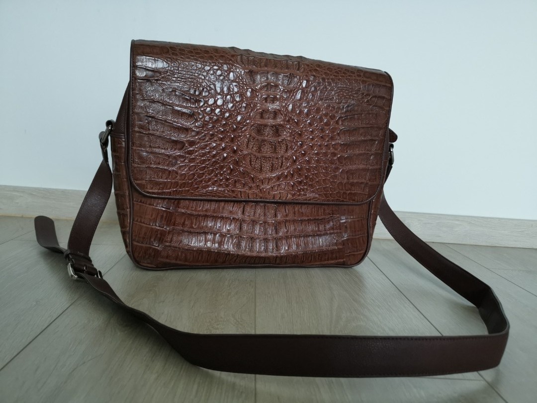 Crocodile leather briefcase, Men's Fashion, Bags, Briefcases on Carousell