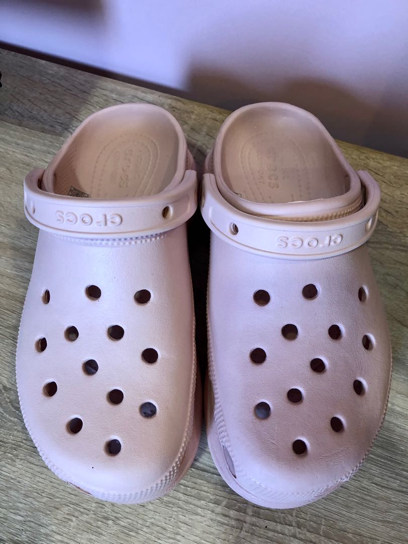 Nude color crocs sales