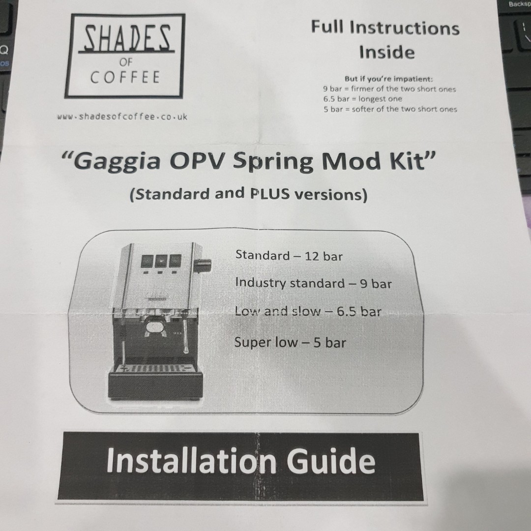 Gaggia Classic Pro Mr Shades OPV SPRING 