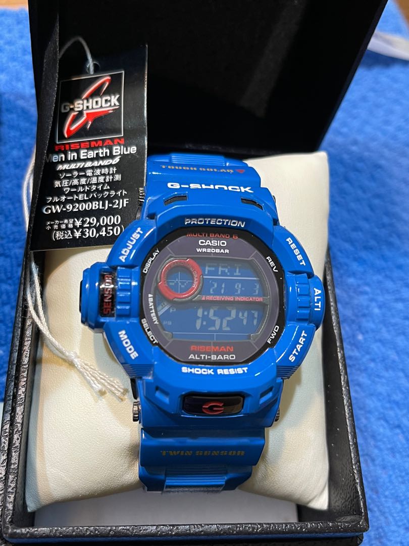 未使用G-SHOCK GW-9200BLJ RISEMAN 電波ソーラー ブルー - 腕時計 