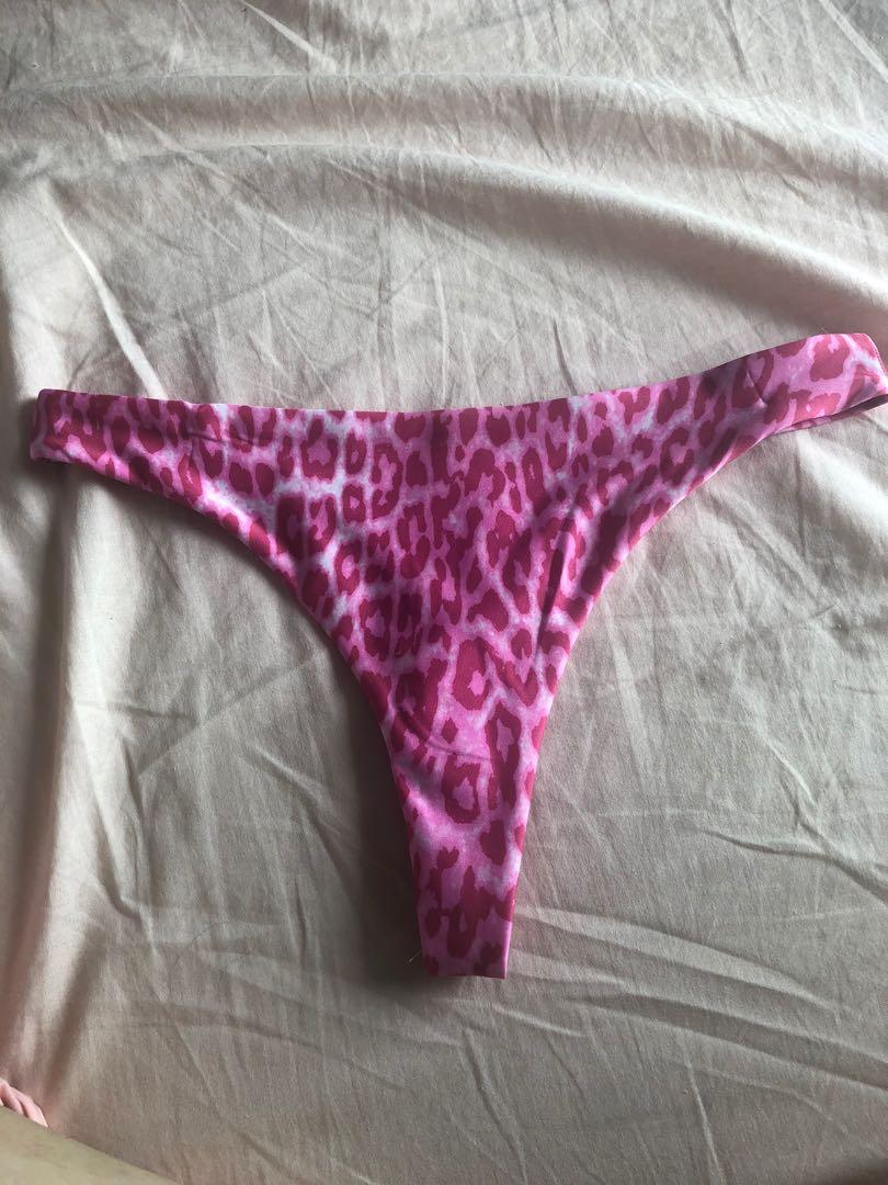H&M Pink Leopard Spandex Thong Underwear, Women's Fashion, Bottoms