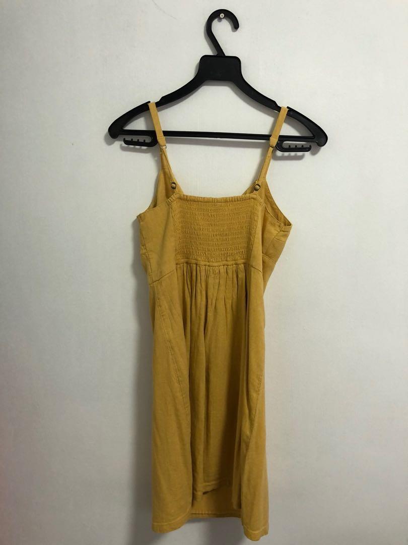 Hollister yellow tie front dress Women s Fashion Dresses Sets