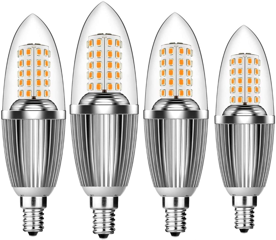 4 Pack E14 Small Edison Screw LED Corn Bulbs 1200 Lumens No Flicker Non Dimmable 6000K Daylight White E14 LED Light Bulbs E14 LED Bulbs 12W Equivalent 100W Halogen Lamp