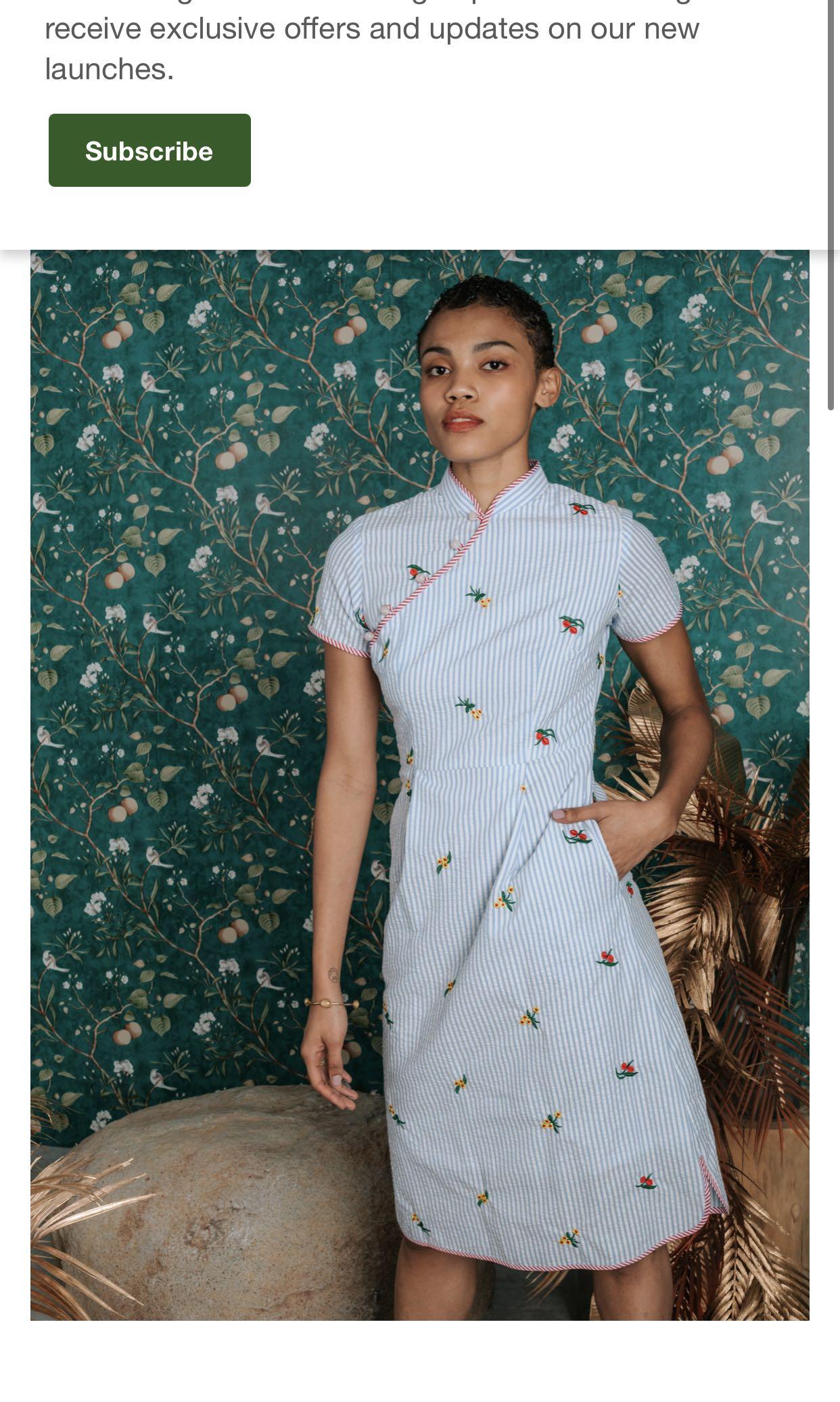 I want the missing piece seersucker cheongsam Women s Fashion