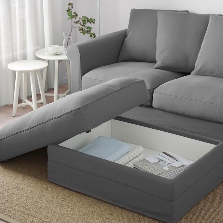 Fast deal IKEA 2-seat sofa + Footstool with storage, Furniture & Home  Living, Furniture, Sofas on Carousell