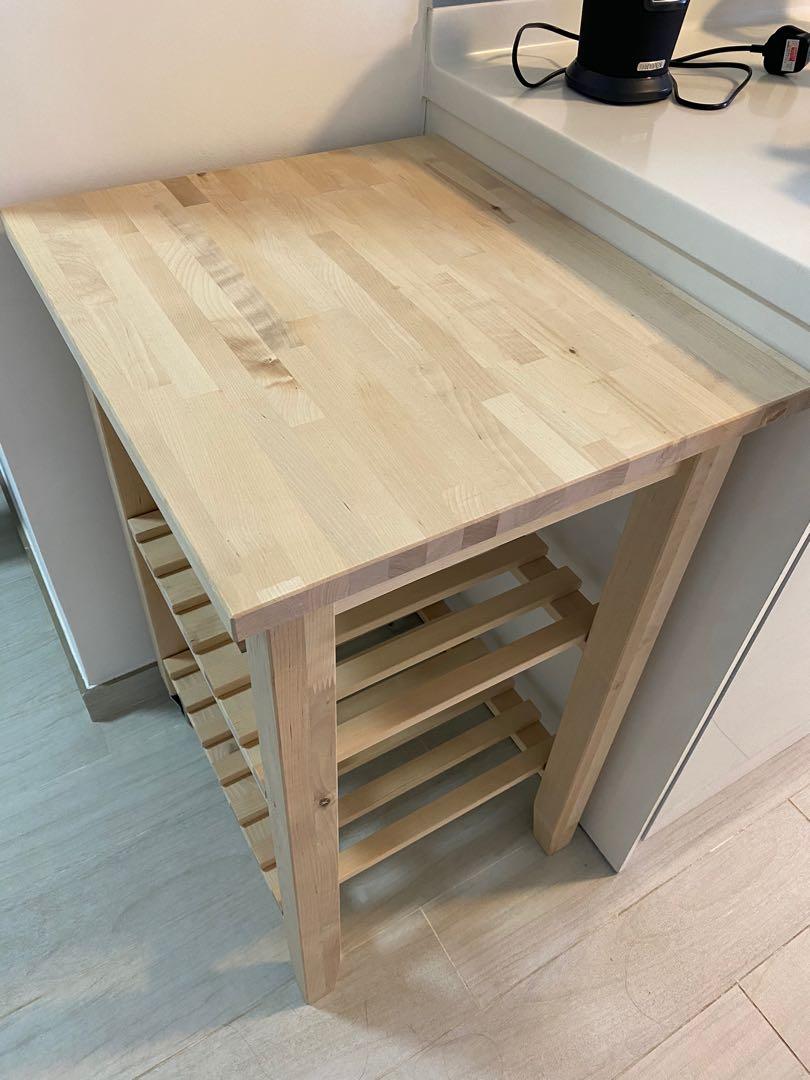 IKEA BEKVAM Kitchen Trolley 58X50 BIRCH Side Table, Furniture & Home