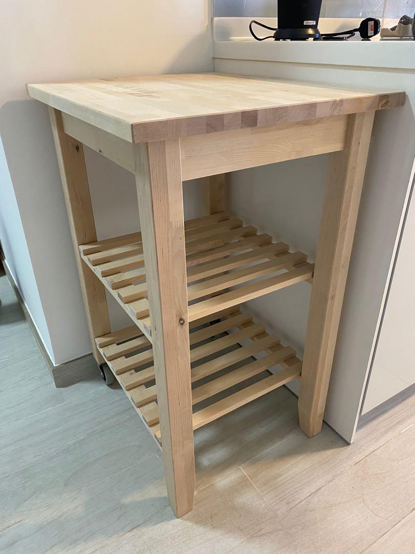 IKEA BEKVAM Kitchen Trolley 58X50 BIRCH Side Table, Furniture & Home