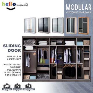 [Kingswood] Solid Plywood Customisable Modular Sliding Wardrobe | Cupboard | Cabinet