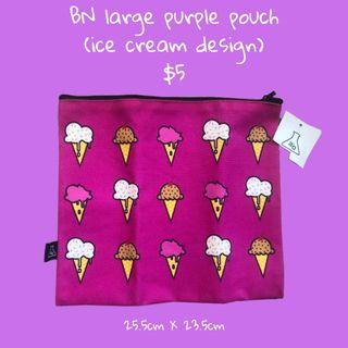 Large Purple Pouch (Ice Cream Design)