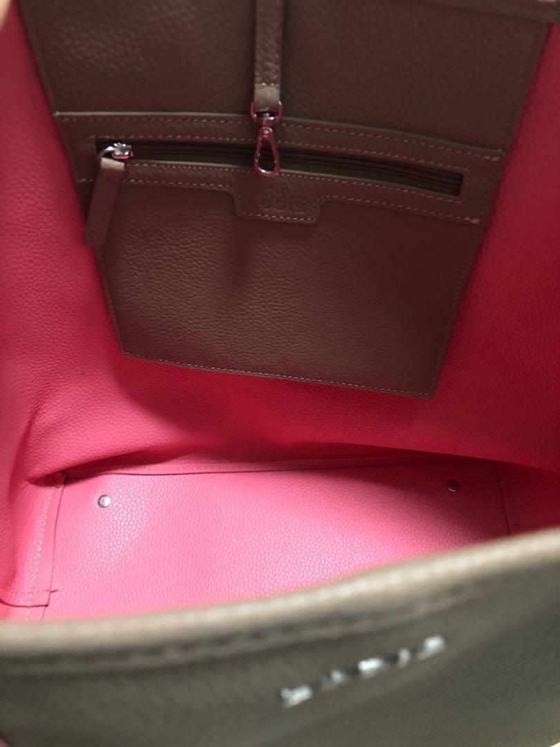 Lodis bliss leather shop tote with wristlet