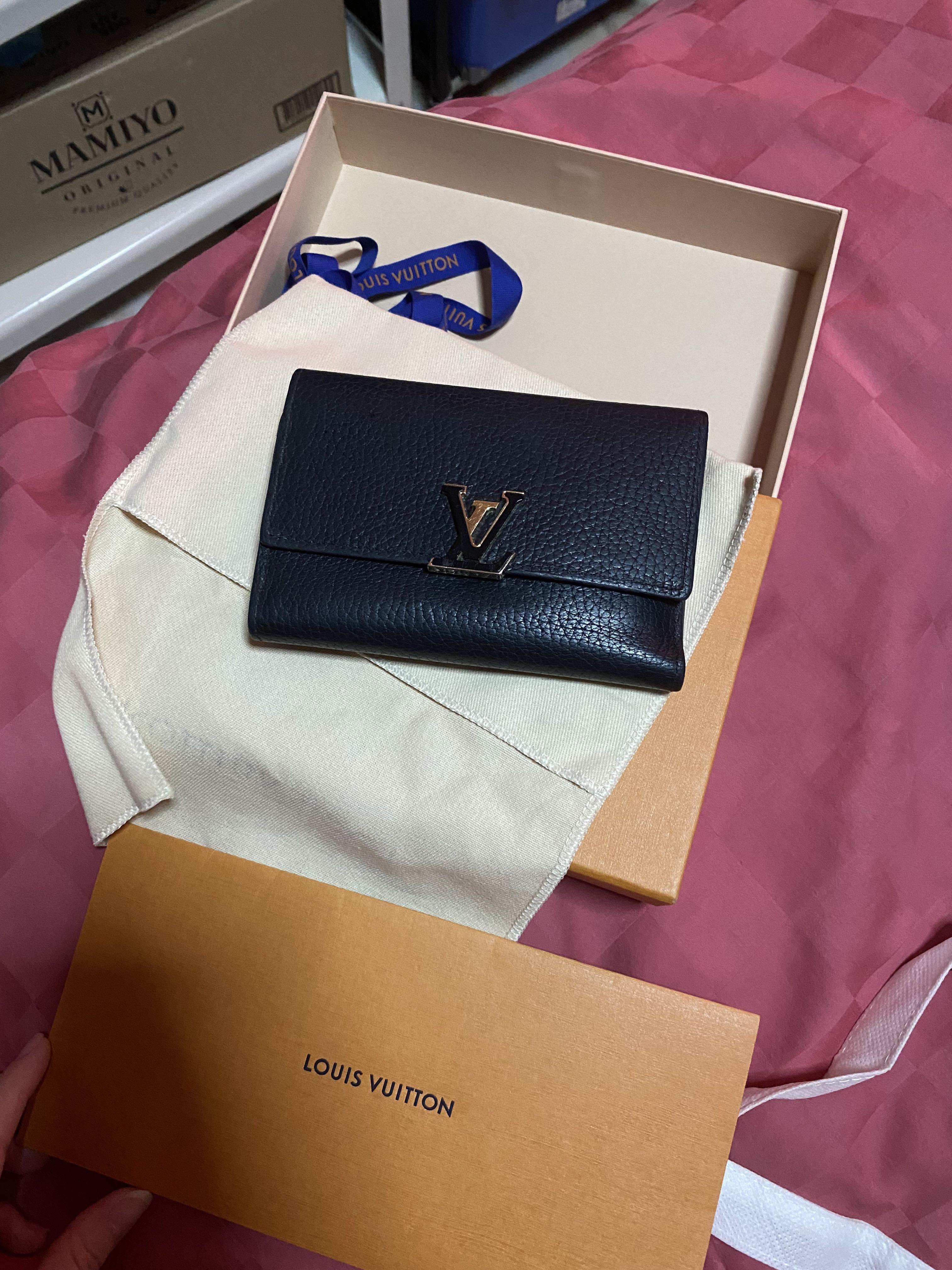 Louis Vuitton Double V Compact Wallet Monogram Canvas Rubis Calf w