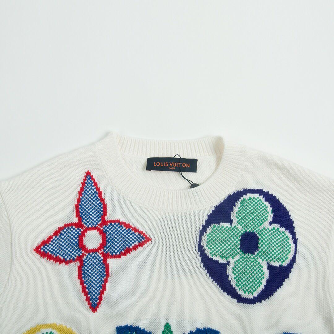 Sweater Louis Vuitton Multicolour Monogram Crewneck Mirror Quality