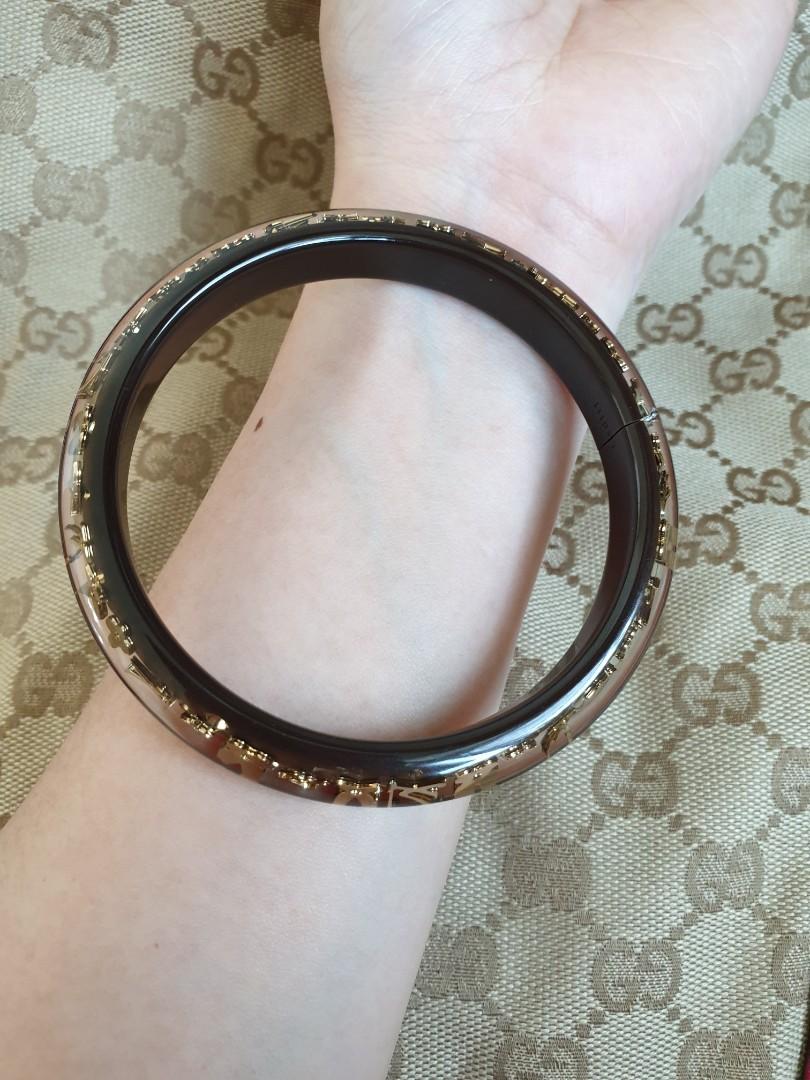 Louis Vuitton Inclusion bracelet Black Golden Chocolate Plastic