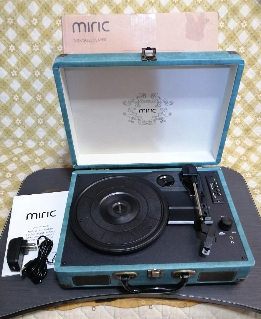 Miric TT 4 Briefcase Suitcase Turntable with Bluetooth USB Player
