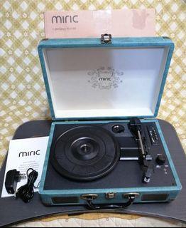 Miric TT-4 Briefcase Suitcase Turntable with Bluetooth, USB Player Recorder and Built-in Stereo Speakers
