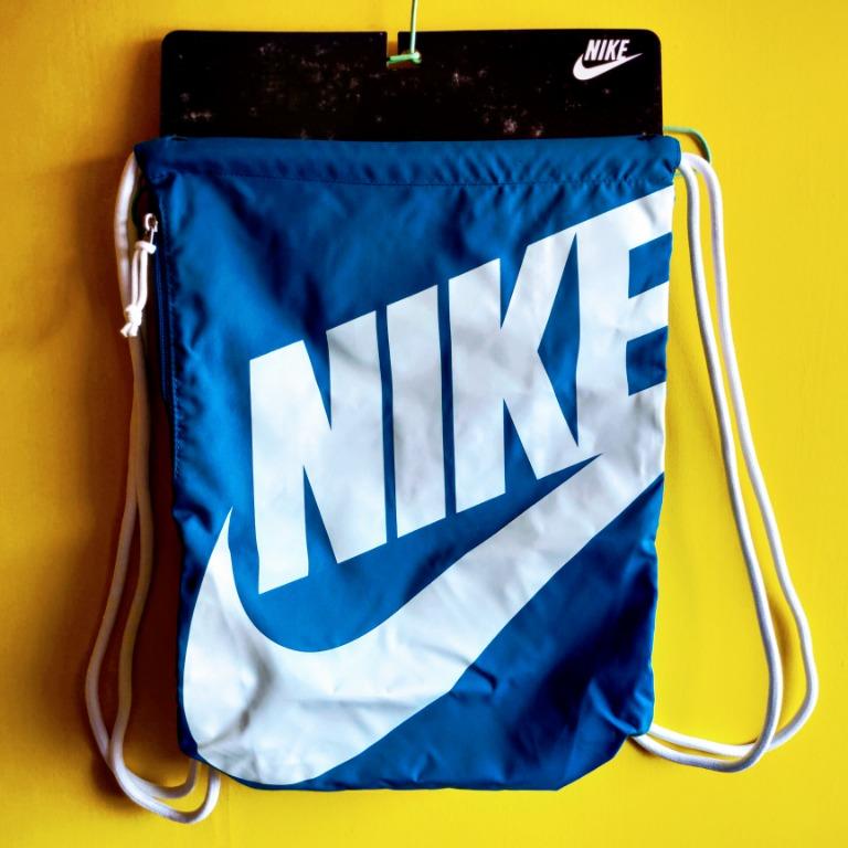 Blue nike drawstring bag top