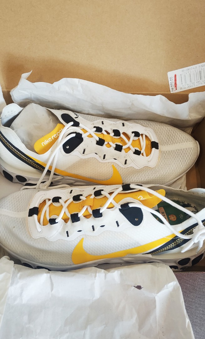 Nike React Element 55 Gold Black EUR 46 Men s Fashion Footwear