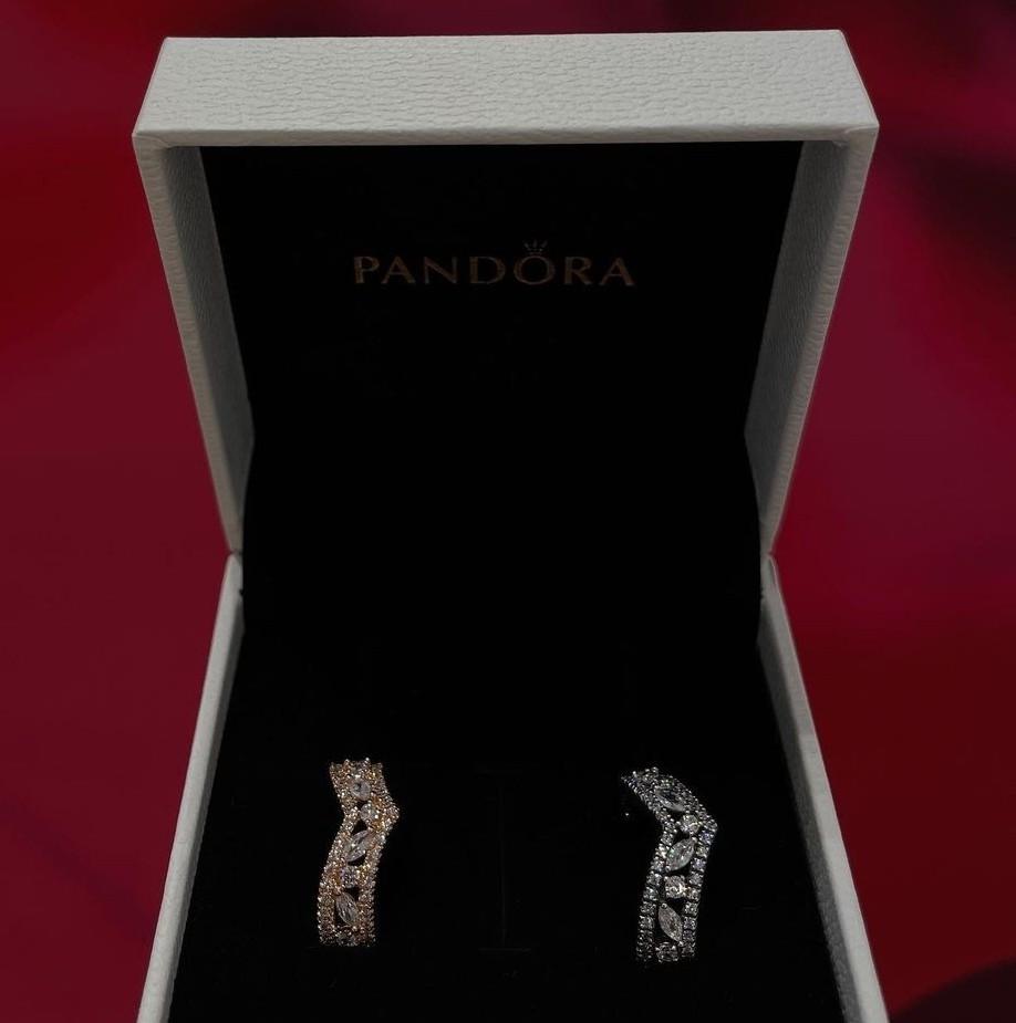 Pandora sparkling marquise double wishbone shop ring