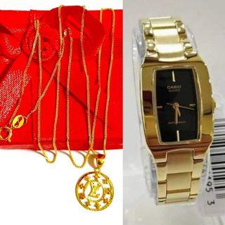 Pawnable Gold sets with casio watch