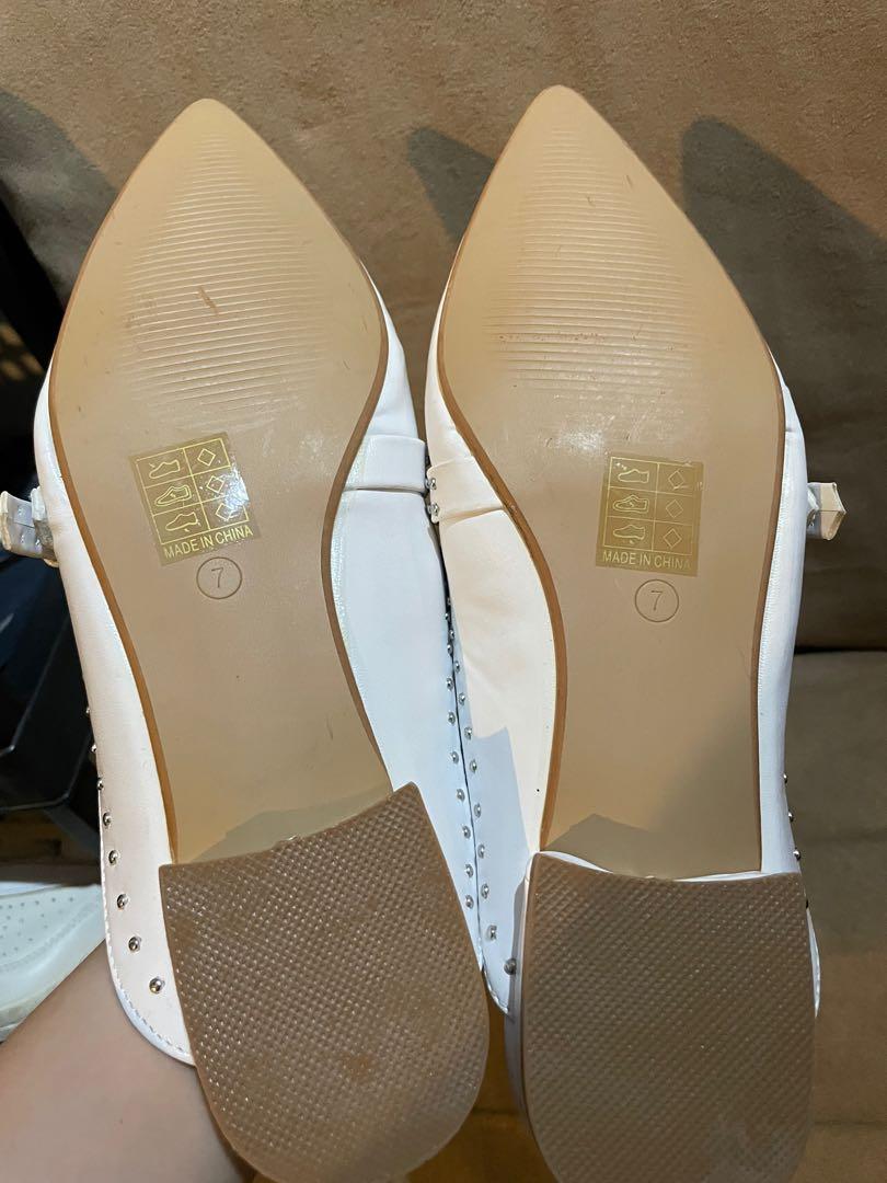 Pointed White Loafers Women s Fashion Footwear Loafers on Carousell