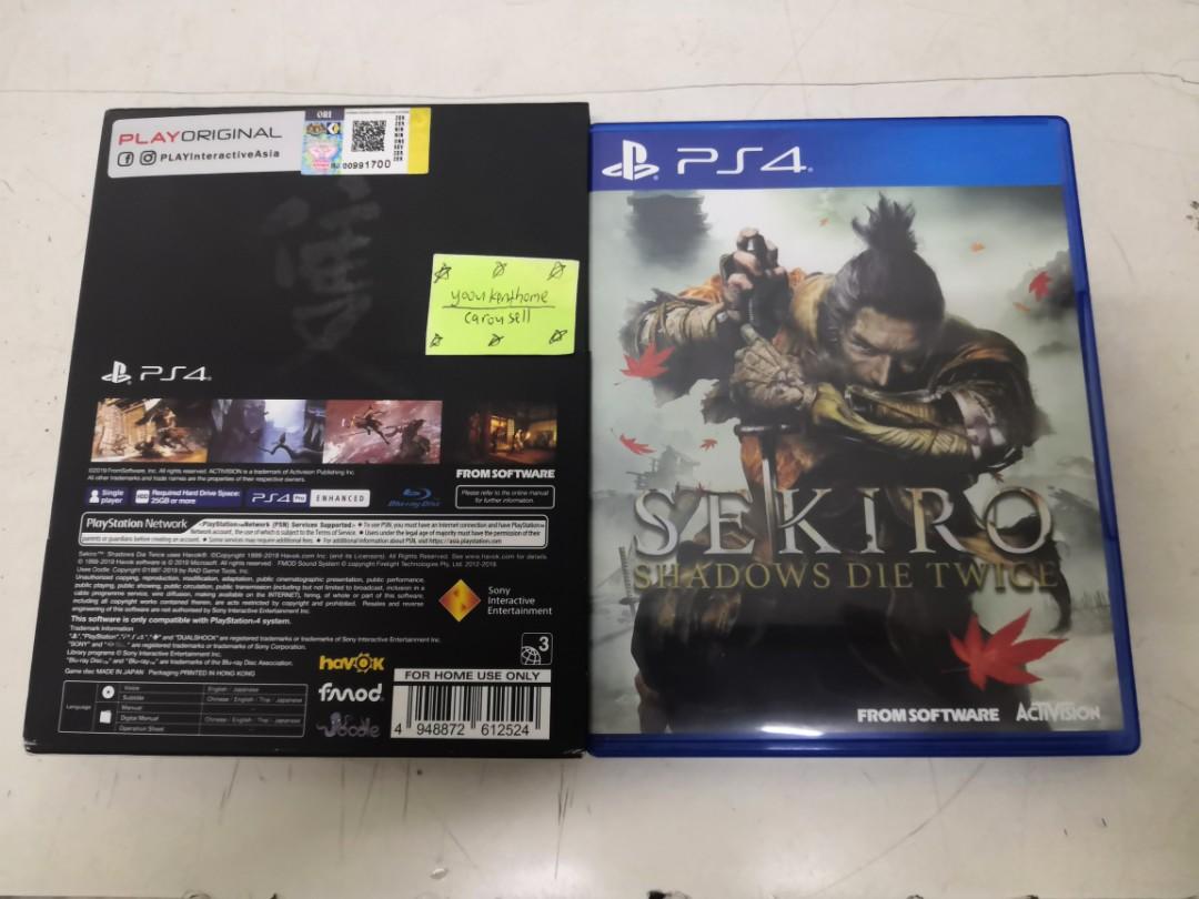 PS4 *Used* Sekiro Die Twice (with DLC) (Eng/Chi) R3, Video Gaming, Video  Games, PlayStation on Carousell