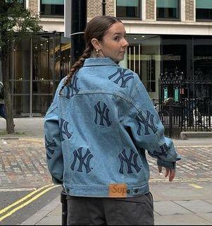 Supreme X New York Yankees Denim Trucker Jacket Washed Blue