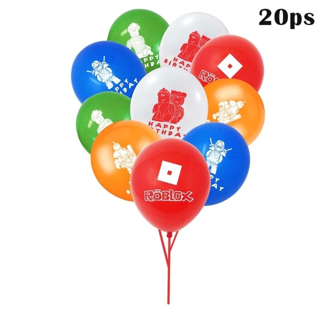 Roblox Latex Party birthday balloons Roblox bunting flag banner decorations.