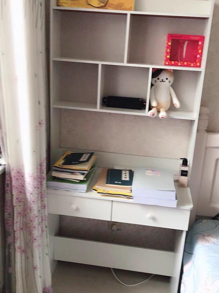 [READY STOCK] 80cm study table with high book shelf & drawers - 2 ...