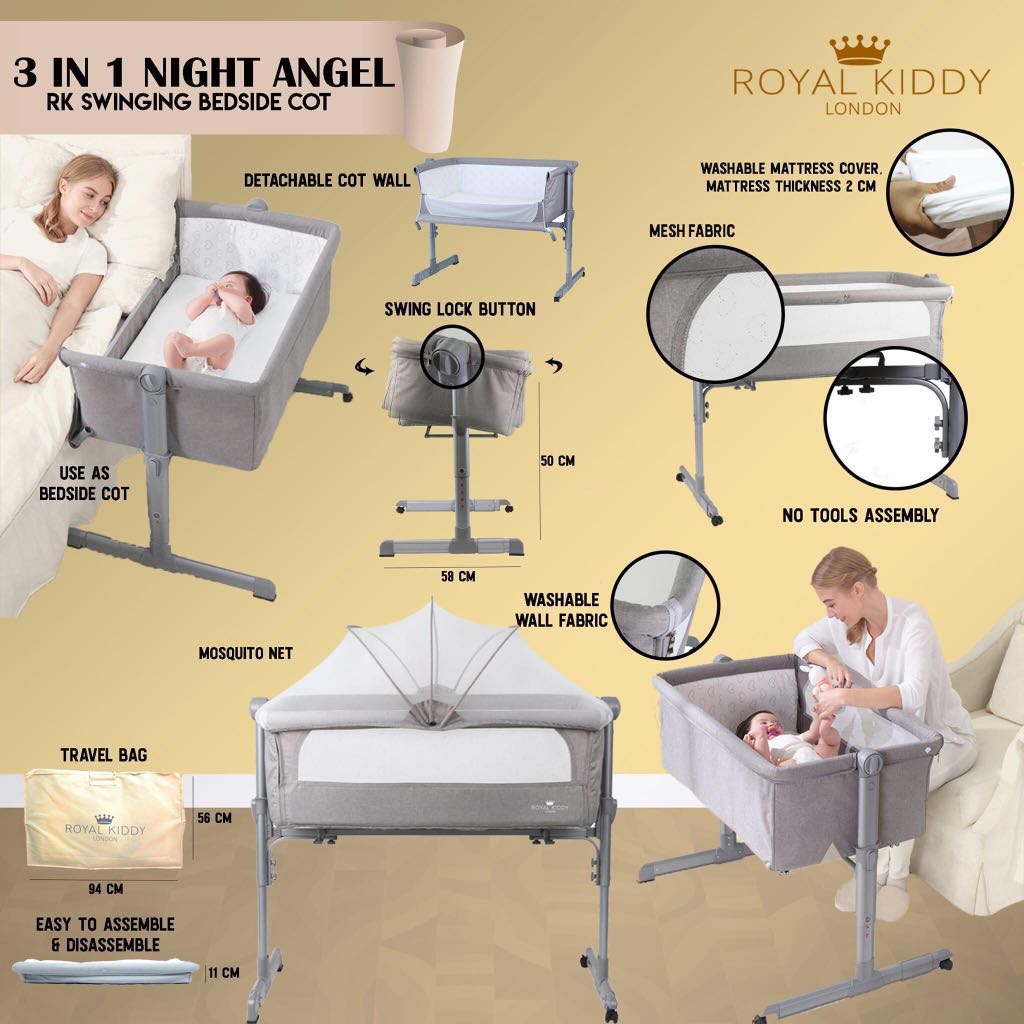 royal kiddy bedside cot