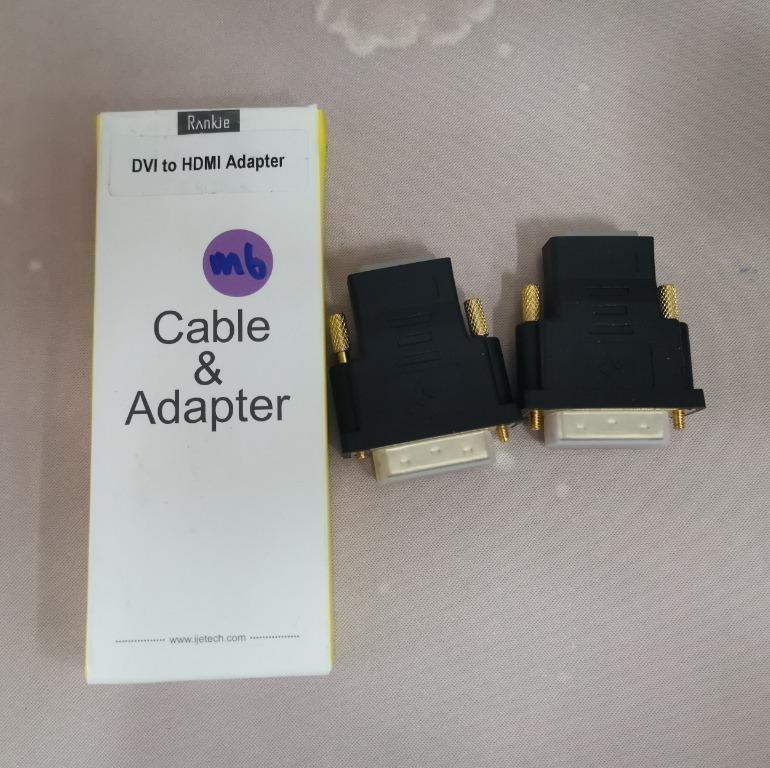 [SG READY STOCK] Rankie DVI to HDMI Adapter, 1080P Full HD Converter (2 Pack) 378, Computers
