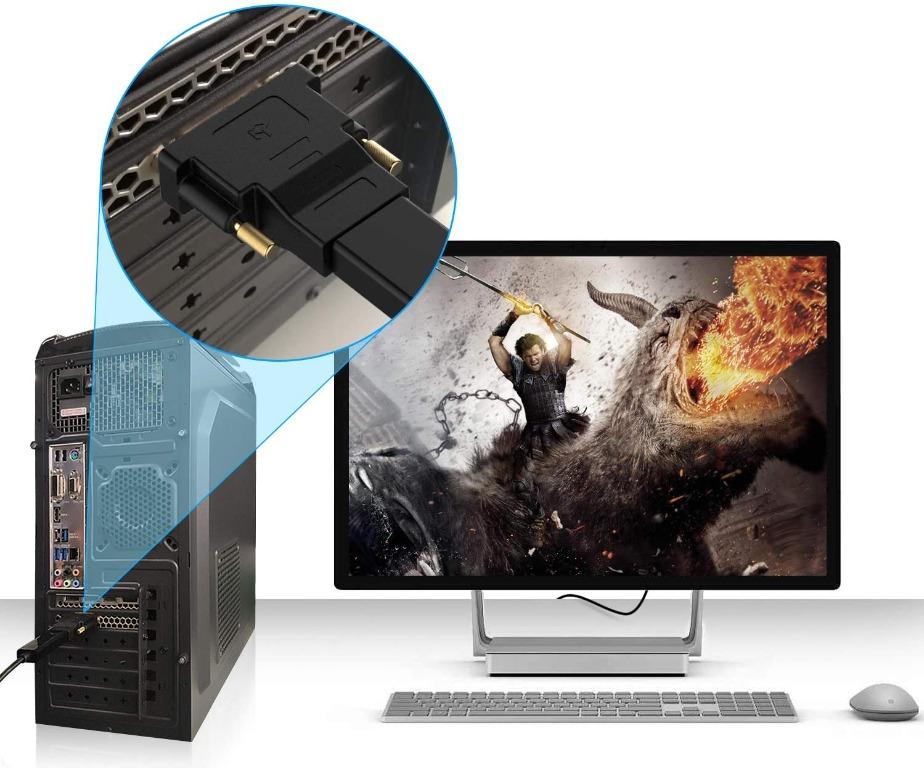 [SG READY STOCK] Rankie DVI to HDMI Adapter, 1080P Full HD Converter (2 Pack) 378, Computers