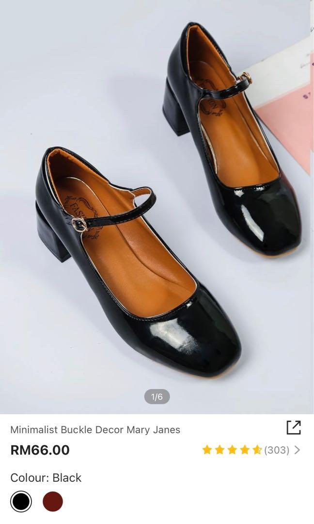 SHEIN Minimalist Mary Janes shoes, Women's Fashion, Footwear, Flats on ...